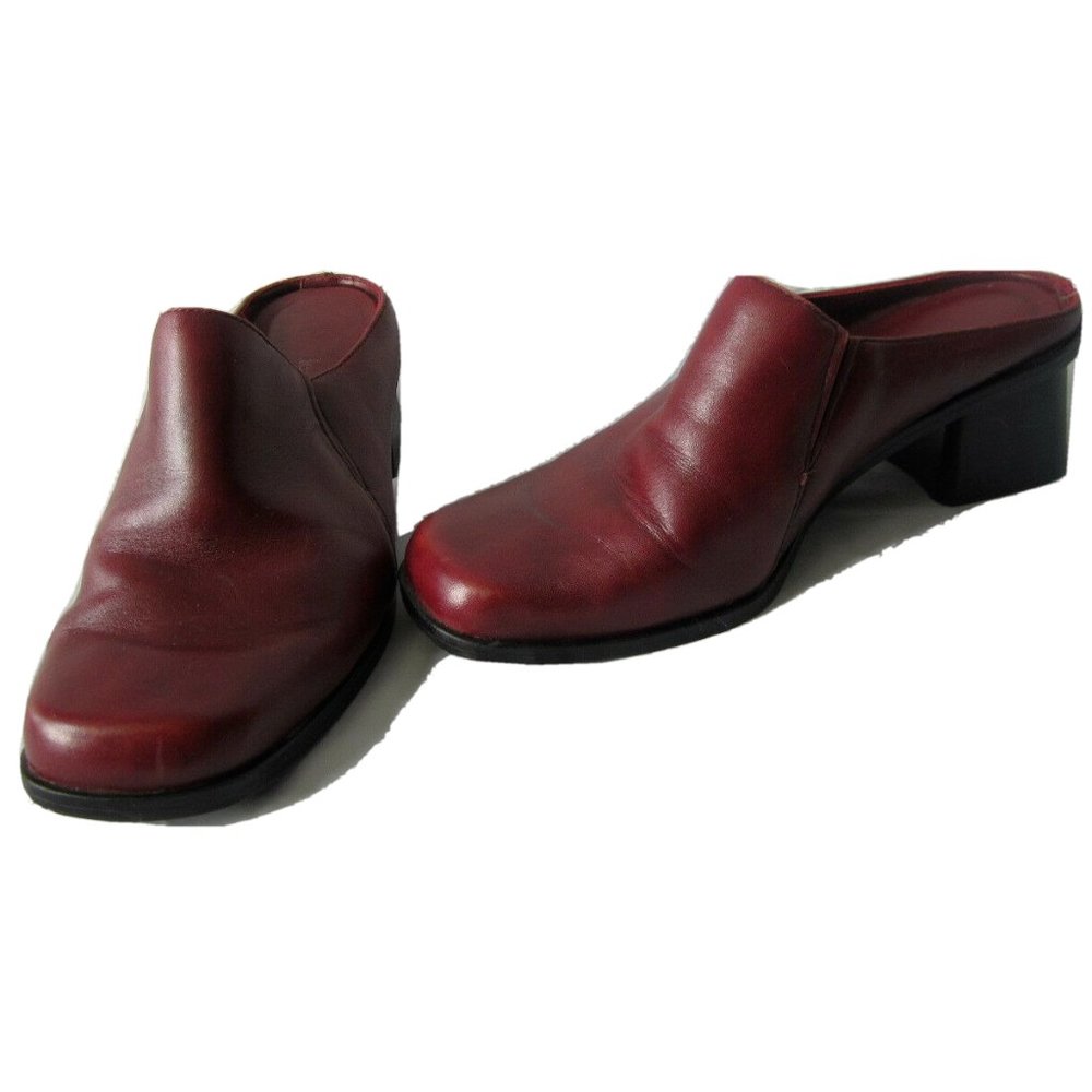 Madeline Fable Burgundy Leather Clogs/Mules Size 6.5